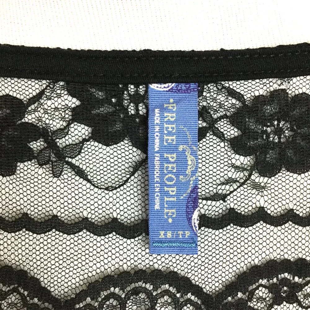 NWT Free People Black Blouse xs